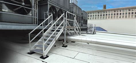 Non Penetrating Roof Mounted Stairs Upside Innovations