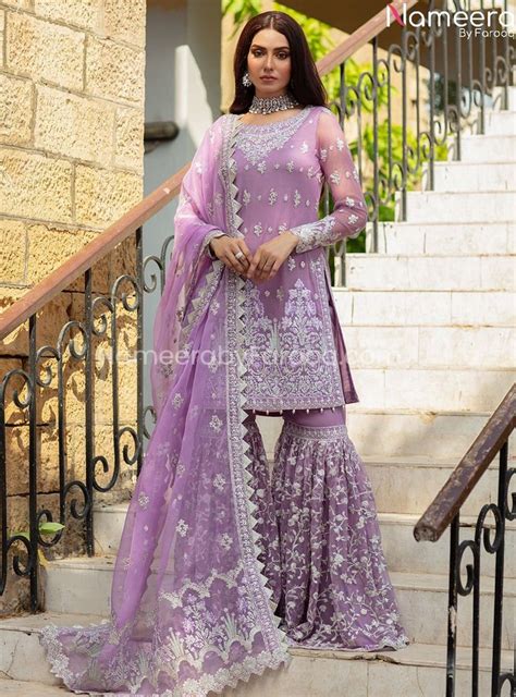 Elegant Gown Dress Pakistani In Lavender Color #PF229 | Gowns of ...