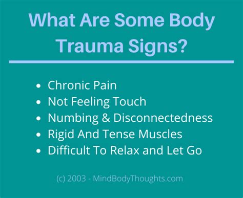 Body Trauma Signs - Part 4 – Mind Body Thoughts