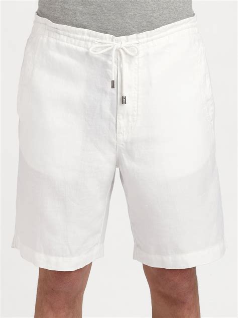 Lyst Zegna Sport Linen Drawstring Shorts In White For Men