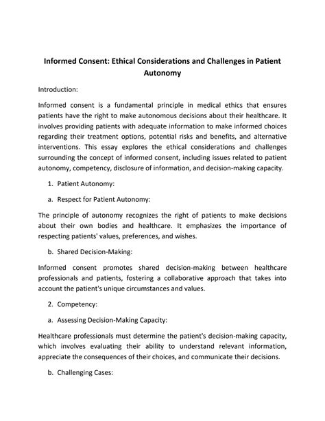 Solution Informed Consent Ethical Considerations And Challenges In