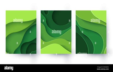 Vector Eco Abstract Green Paper Cut Background Stock Vector Image And Art