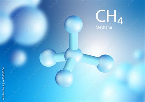 Blue 3d Shape Of Methane Is A Chemical Compound With The Chemical Formula Ch4 Floating In The