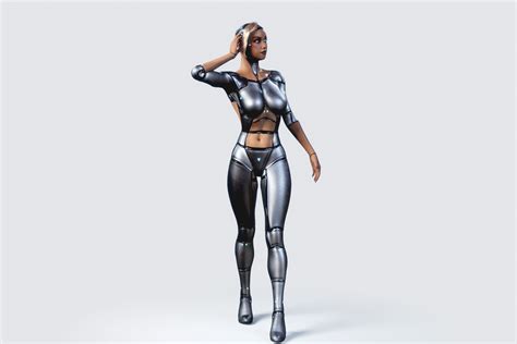 Female Cyborg Robot Droid Fully Rigged D Model Rigged Cgtrader