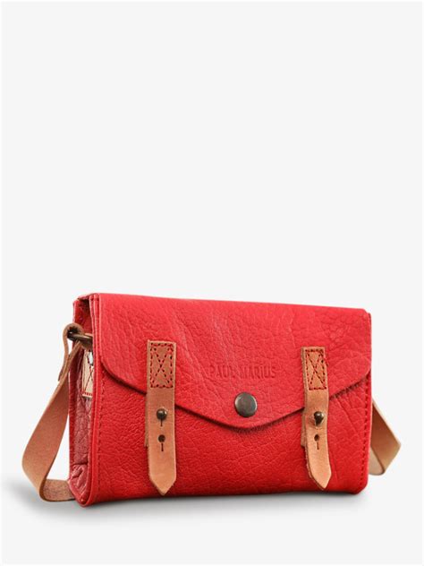 Le Mini Indispensable Rouge Carmin Sac Bandouli Re Cuir Femme Rouge