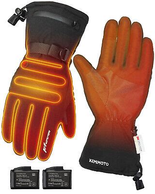 Kemimoto Men Motorcycle Electric Heated Gloves Touchscreen Winter Warm