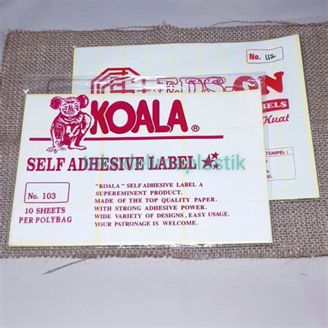 Jual KOALA Label Stiker No 103 Besar EDS ON Label Stiker No 112 Kecil