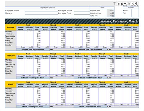 Employee Timesheet Template Excel Spreadsheet 14 - Isipingo Secondary and Employee Hours ...