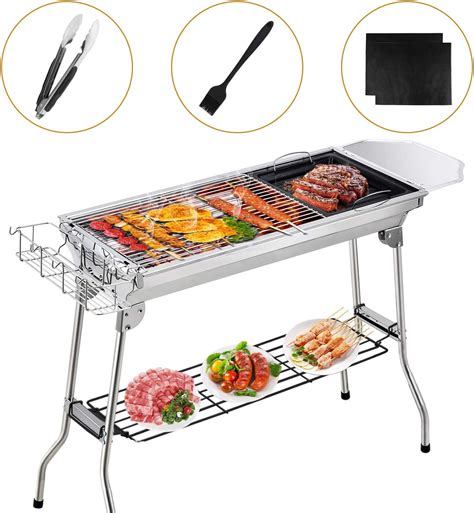 Gifort Charcoal Barbecue Grill Stainless Steel Bbq Charcoal Portable