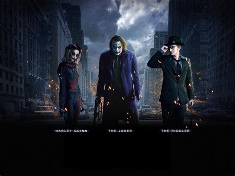 Batman The Riddler Joker Harley Quinn Hd Wallpaper