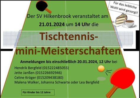 Tischtennis Mini Meisterschaften 2024 SV Hilkenbrook