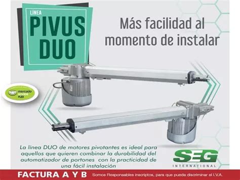 Kit Motor Porton Pivotante Batiente Seg Pivus Duo Doble En Venta En