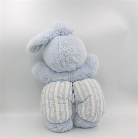 doudou lapin salopette rayé bleu TARTINE ET CHOCOLAT