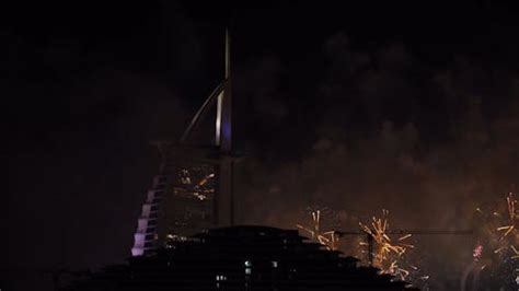 Fireworks on a Night Sky over the City of Dubai Free Stock Video ...