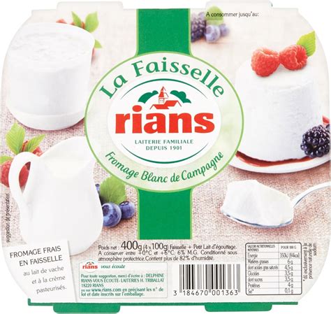 Rians Faisselle Fromage Blanc De Campagne 4 X 100g Amazon Fr Epicerie