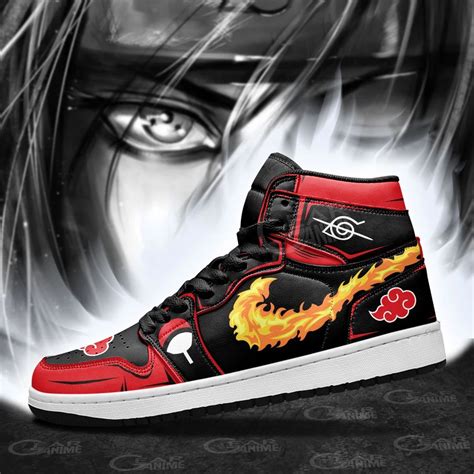 Itachi Sneakers Fireball No Jutsu Akatsuki Naruto Anime Shoes Unisex