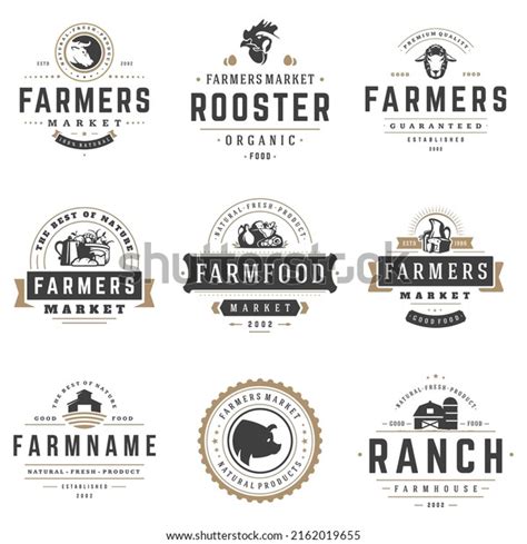 Farmers Market Logos Templates Vector Objects Stock Vector (Royalty ...