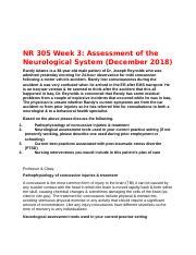 Nr Week Discussion Assessment Of Neurological System Doc Nr