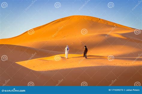 Two Berbers in Sahara Desert, Merzouga, Morocco Editorial Stock Photo ...