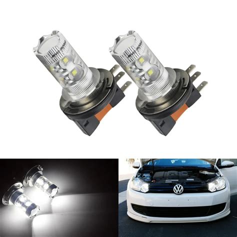 ANGRONG 2 H15 Bulb LED 50W HeadLight Daytime Running Light White For VW