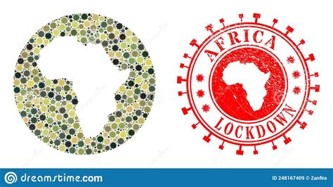 Mosaic Africa Map Of Gears Vector Illustration CartoonDealer