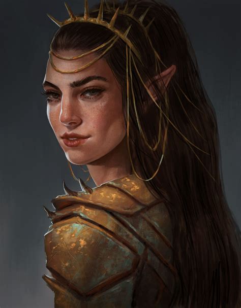 Artstation Elven Girl Sara Meseguer Character Portraits Elf Art