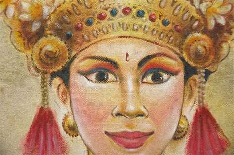 Balinese Woman Painting Legong Dance Painting Bali Painting Etsy