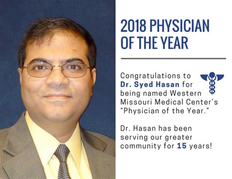 Syed Hasan Md Named Wmmc “physician Of The Year” Western Missouri Medical Center