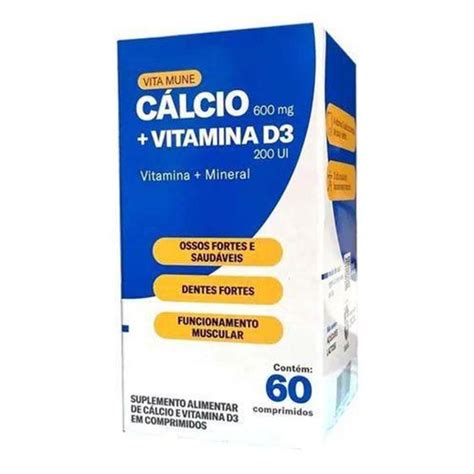 Vita Mune Calcio 600mg Vitamina D3 200UI 60 Comp Cimed