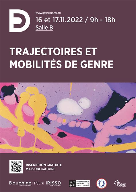 Journée Détudes Trajectoires Et Mobilités De Genre 16 18 Novembre