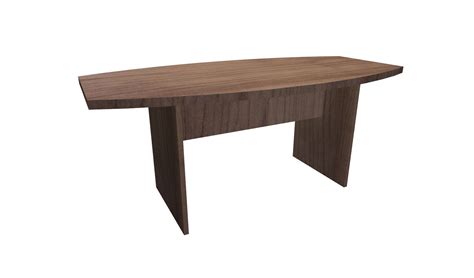 6 Ft Modern Walnut Boat Shaped Conference Table