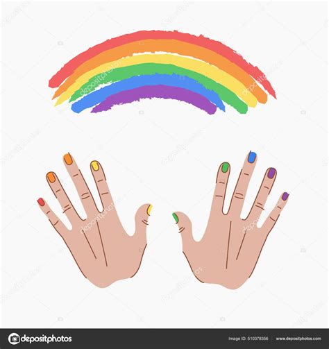 Hands Manicure Lgbt Color Background Lgbt Rainbow Lgbt Poster Design