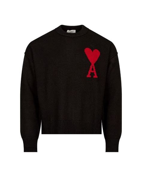 Ami Paris Chunky Knit In Black For Men Lyst