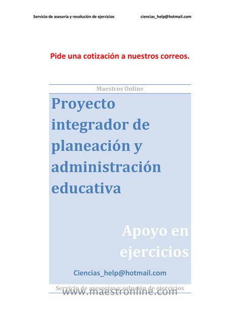 PDF Proyecto Integrador De Planeacion Y Administracion Educativa