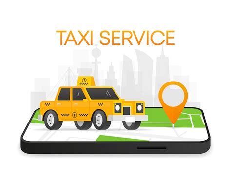 Coche De Taxi Que Va En El Mapa Gps Servicio De Taxi Ilustraci N