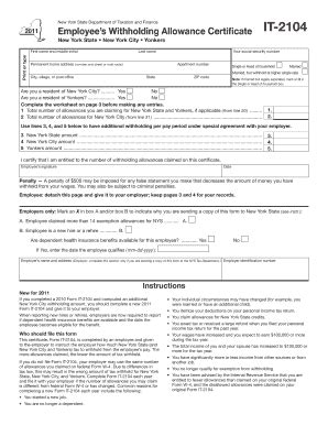 New York State Withholding Form Templates Fillable Printable