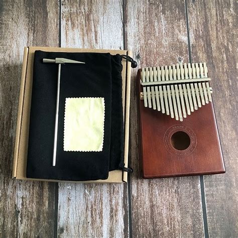 Key Kalimba African Solid Pine Mahogany Thumb F Vicedeal