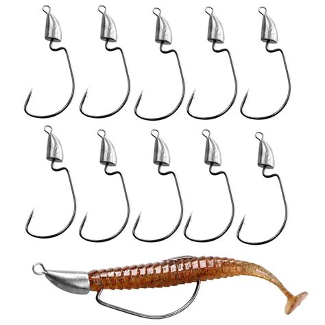 Pcs Lot Lead Head Fishing Hooks G G G Bullet Jig Head Hooks