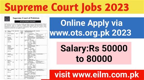 Supreme Court Of Pakistan Jobs Ots Org Pk