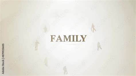 The inscription of the word family appears on a minimalistic background ...
