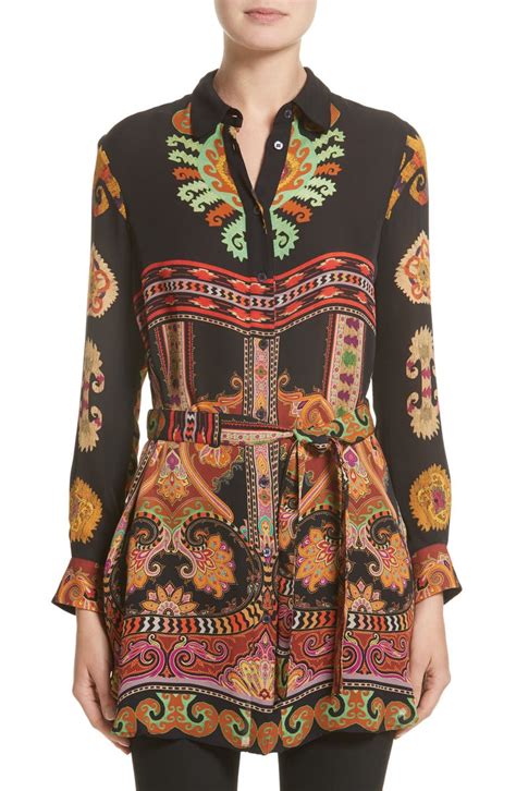 Etro Suzani Print Silk Tunic Nordstrom