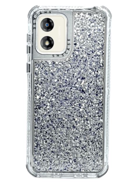 Funda Protector Uso Rudo 360 Con Glitter Para Moto E13 Más 2 Micas De