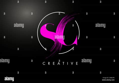 Pink SC Brush Stroke Letter Logo Design Pink Paint Logo Leters Icon