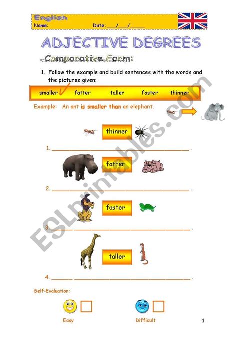 Adjective Degrees Comparison Esl Worksheet By Welf