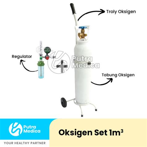 Jual Tabung Oksigen M Satu Set Lengkap Tabung Troly Regulator