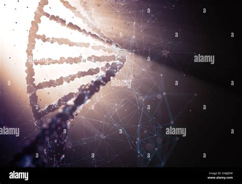 Biotecnología e ingeniería genética molecular 3D ilustración de la