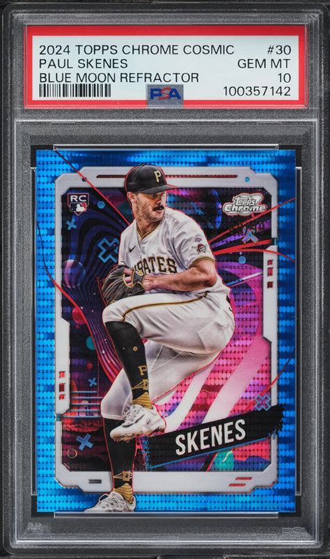 2024 Topps Chrome Cosmic Blue Moon Refractor Paul Skenes ROOKIE 99 30