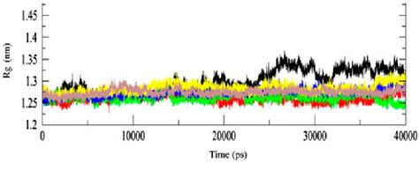 Time Evolution Of Radius Of Gyration Radius Ofgyration Rg Values