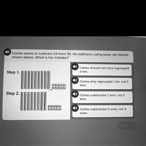 Solved Carlos Wants To Subtract From He Subtracts Using Base