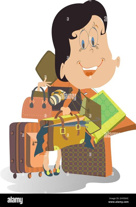 Cartoon woman shopping bag big hi-res stock photography and images - Alamy